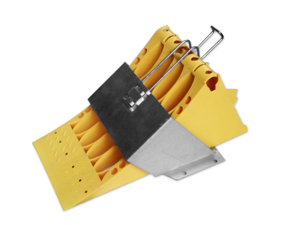 Unterlegkeil Hemmschuh E53 inkl. Halterung Metall LKW Radlast 6,5t DIN 76051 Set